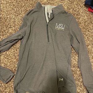 MSU Bobcats college, half zip-up, grey